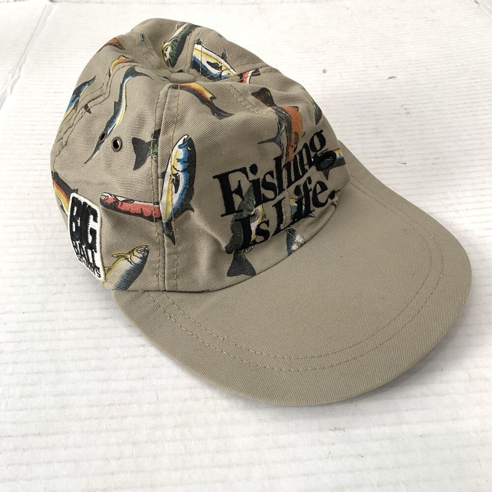 VTG Fishing is Life USA Big Ball‎ Sports Adjustable Strapback Dad Hat Graphic